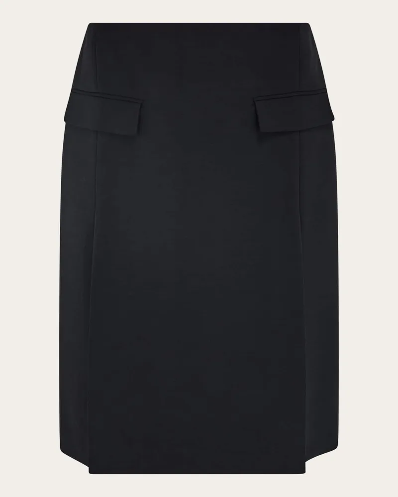Ferragamo Damen Rock mit Doppelschlitz Schwarz Schwarz