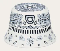 Damen Fischerhut mit Arabesque-Print Blau