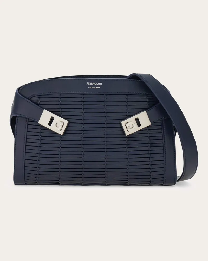 Ferragamo Herren Umhängetasche Hug (S) Blau Blau