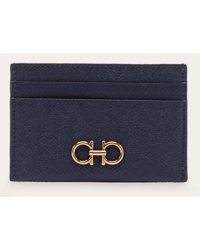 Ferragamo Damen Gancini Kreditkartenetui Blau Blau