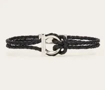 Herren Armband mit Gancini-Detail (20cm) Schwarz