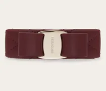 Damen Haarspange mit Steppmuster und Vara-Schleife Rot
