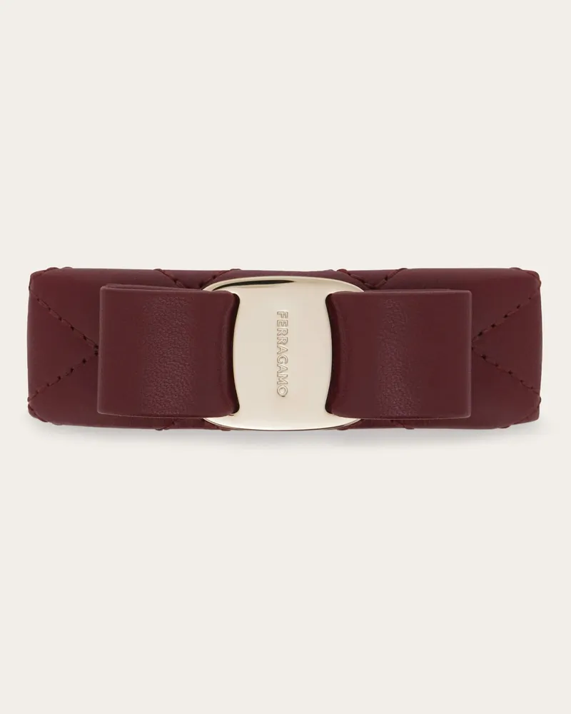 Ferragamo Damen Haarspange mit Steppmuster und Vara-Schleife Rot Rot