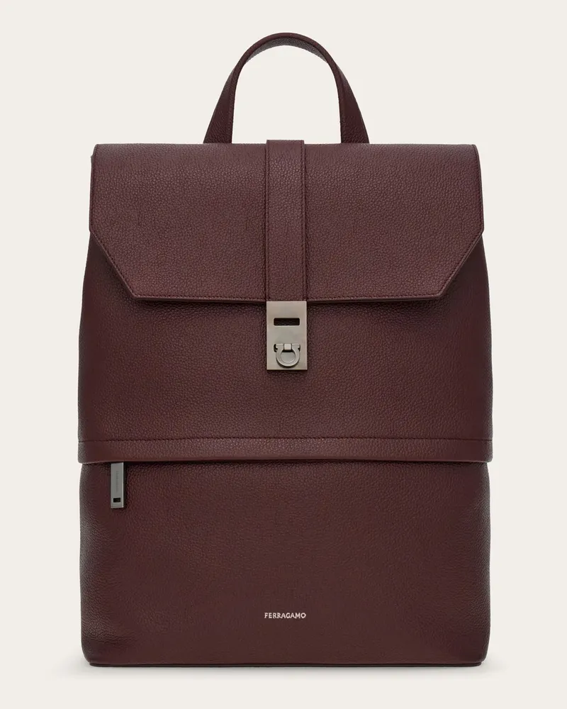 Ferragamo Herren Rucksack mit Hug Schnalle Rot Rot