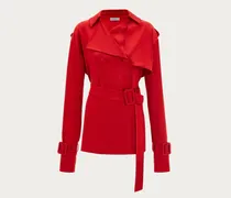 Damen Kurzer Trenchcoat aus Satin Rot