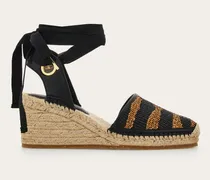 Damen Espadrilles Schwarz Größe