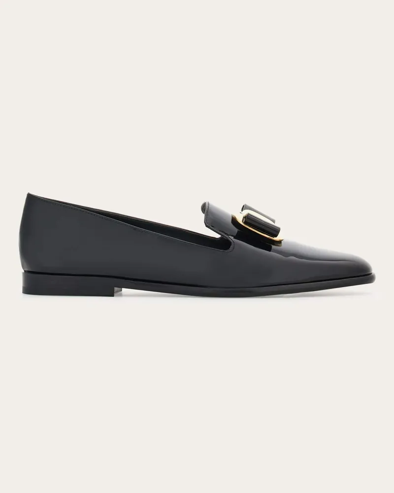 Ferragamo Damen New Vara plate Loafer Schwarz Größe 5 Schwarz