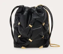 Damen Mini Beuteltasche mit Mini-Varini Schwarz