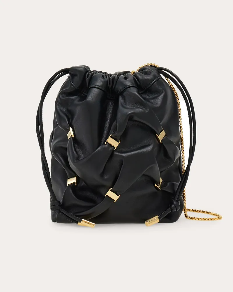 Ferragamo Damen Mini Beuteltasche mit Mini-Varini Schwarz Schwarz