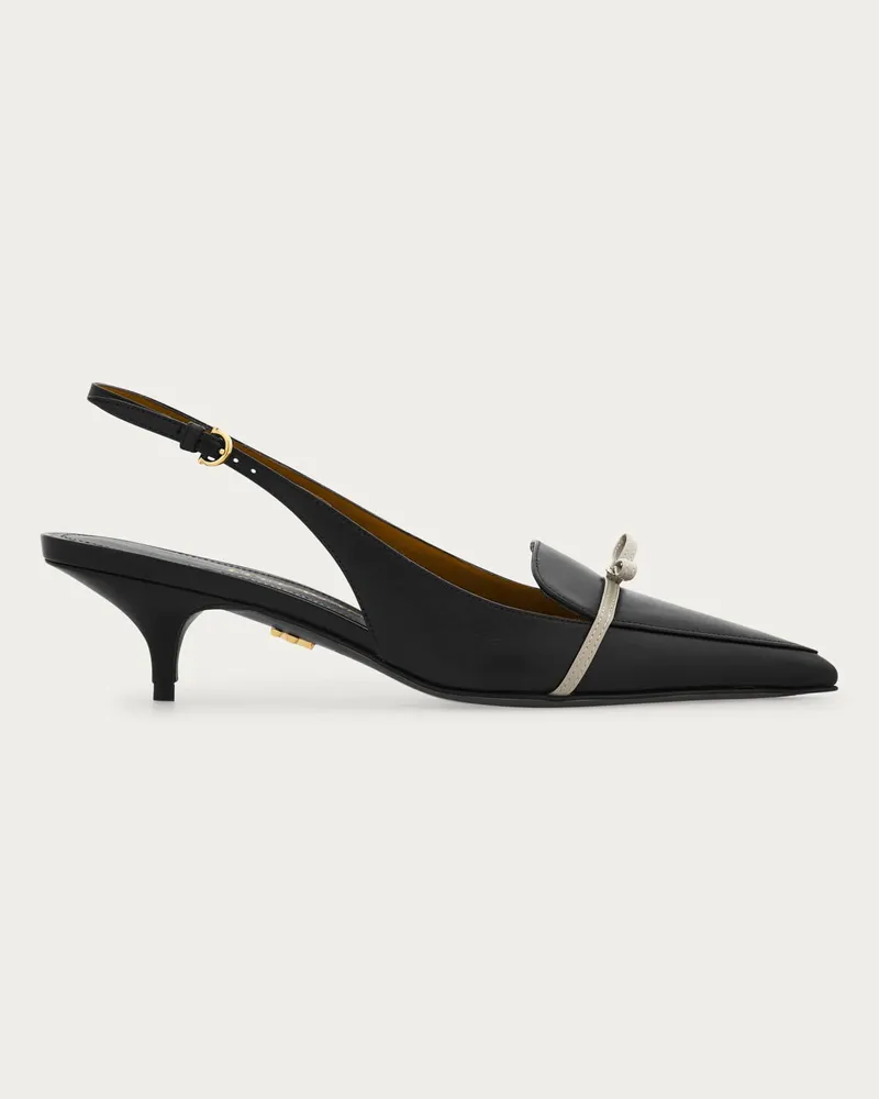 Ferragamo Damen Slingback mit Mini Bow Schwarz Größe Schwarz