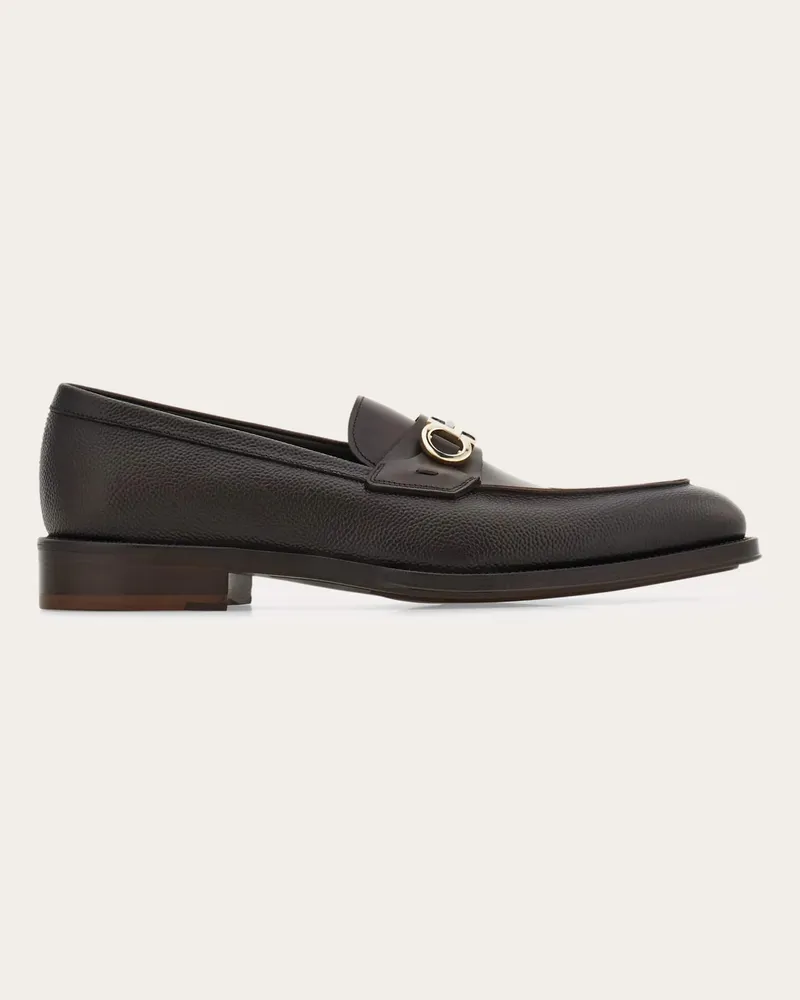 Ferragamo Herren Loafer in Mokassin-Machart mit Gancini-Ornament Braun Größe Braun