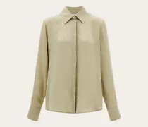 Damen Seidenbluse Ferragamo Monogram Grün