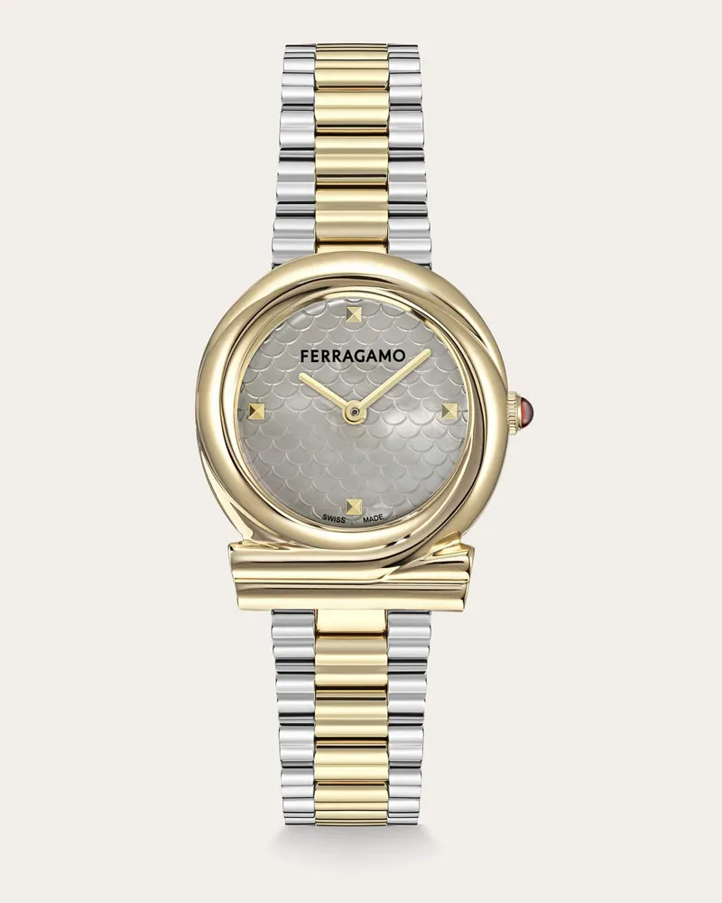 Ferragamo Damen Gancini Twisted 32mm Uhr Weiß Weiß