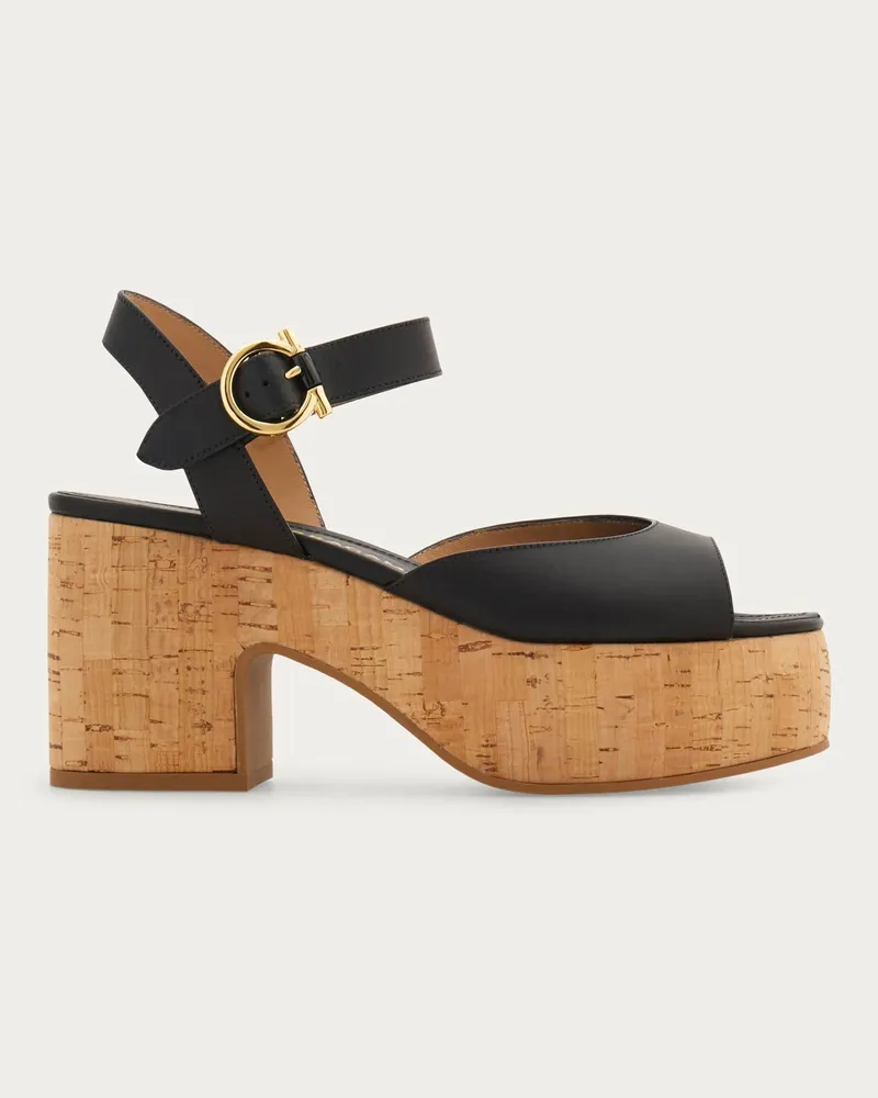 Ferragamo Damen Plateausandale Schwarz Größe Schwarz