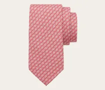 Herren Seidenkrawatte mit Flechtwerk-Print Rosa