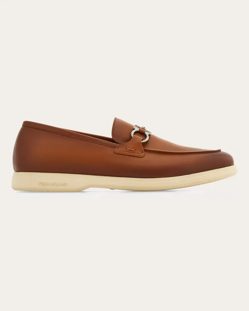 Ferragamo Herren Informeller Loafer mit Gancini-Ornament Braun Größe Braun