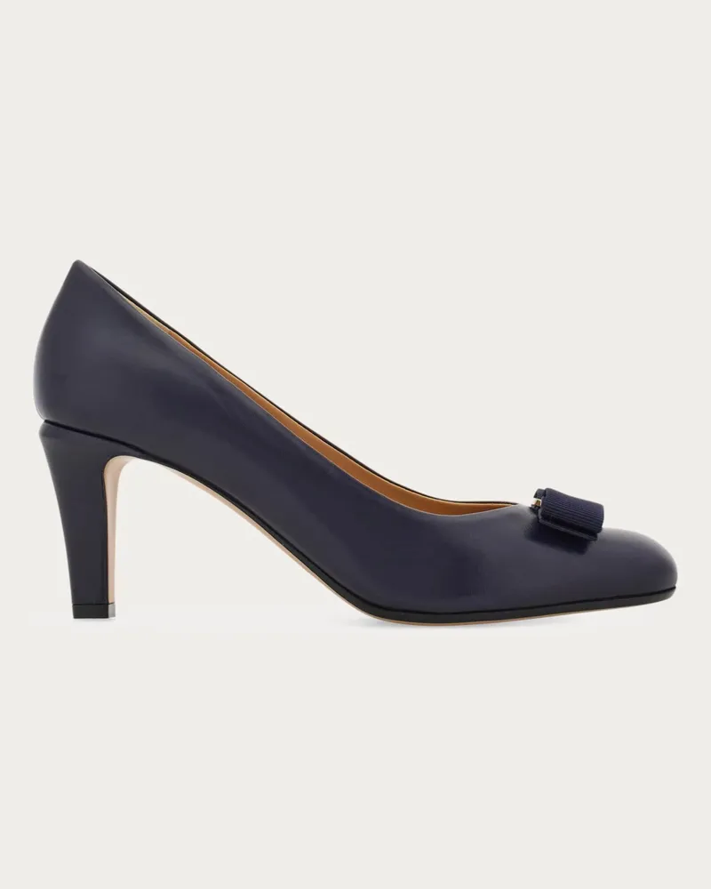 Ferragamo Damen Pumps mit Vara-Schleife Blau Größe Blau