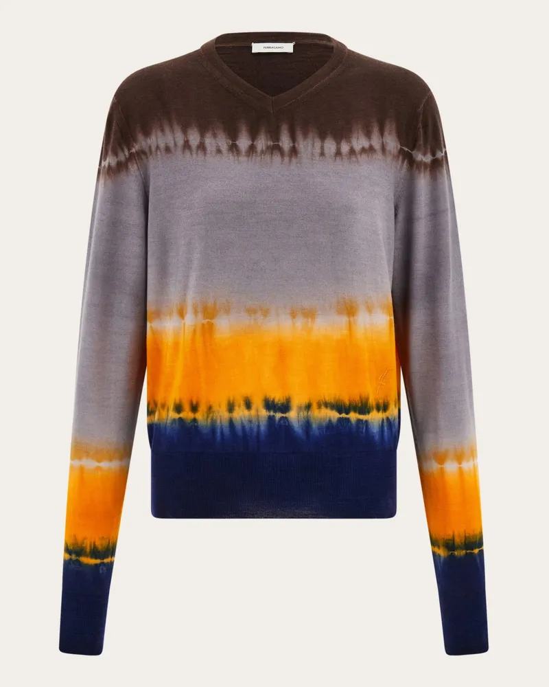Ferragamo Damen Pullover Batik Braun Braun