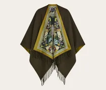 Damen Wendecape mit Giardino-Print Beige