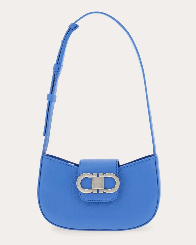 Ferragamo Damen Doppel-Gancini-mini-bag Blau Blau