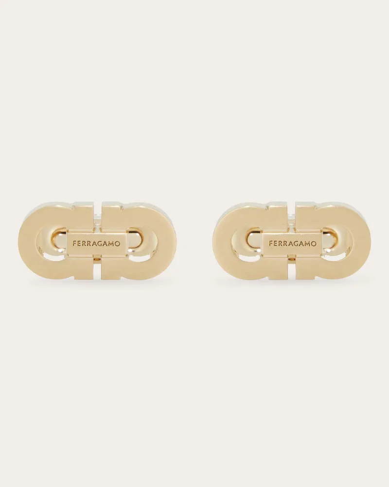 Ferragamo Herren Manschettenknöpfe Doppel-Gancini Gold Gold