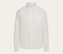 Herren Oberhemd Ferragamo-Monogram Weiß
