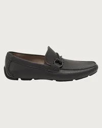 Ferragamo Driver Mokassin mit Gancini Element Schwarz