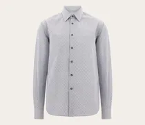 Herren Oberhemd Ferragamo-Monogram Weiß