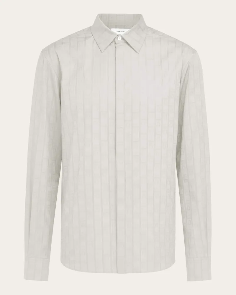Ferragamo Herren Langärmliges Oberhemd Weiß Weiß