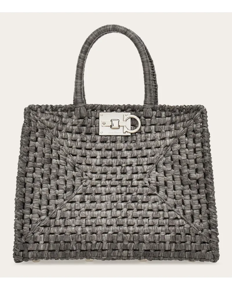 Ferragamo Damen Ferragamo Studio box bag (M) Grau Grau