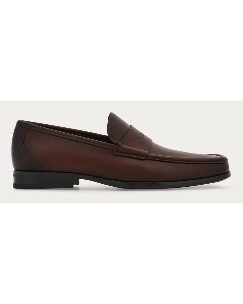 Ferragamo Loafer in Mokassin Machart mit Signatur Braun