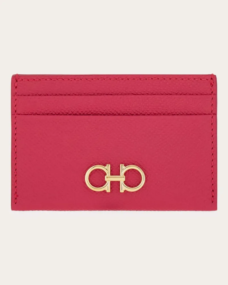 Ferragamo Damen Gancini Kreditkartenetui Rosa Rosa