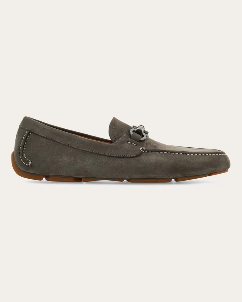 Ferragamo Herren Driver-Mokassin mit Gancini-Ornament Grau Größe Grau