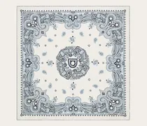 Damen Seidenhalstuch mit Arabesque-Print Blau
