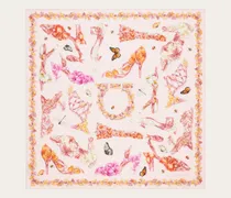 Damen Seidenhalstuch mit Eden-Shoes-Print Rosa