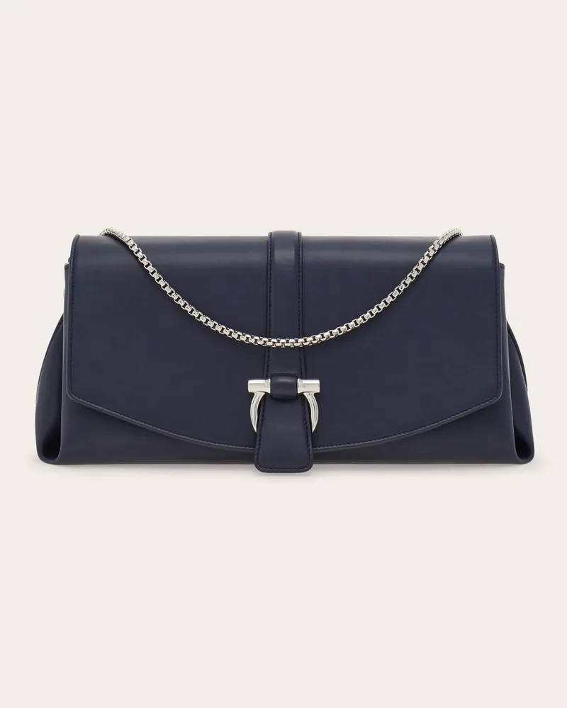 Ferragamo Damen Umhängetasche mit Klappe (S) Blau Blau