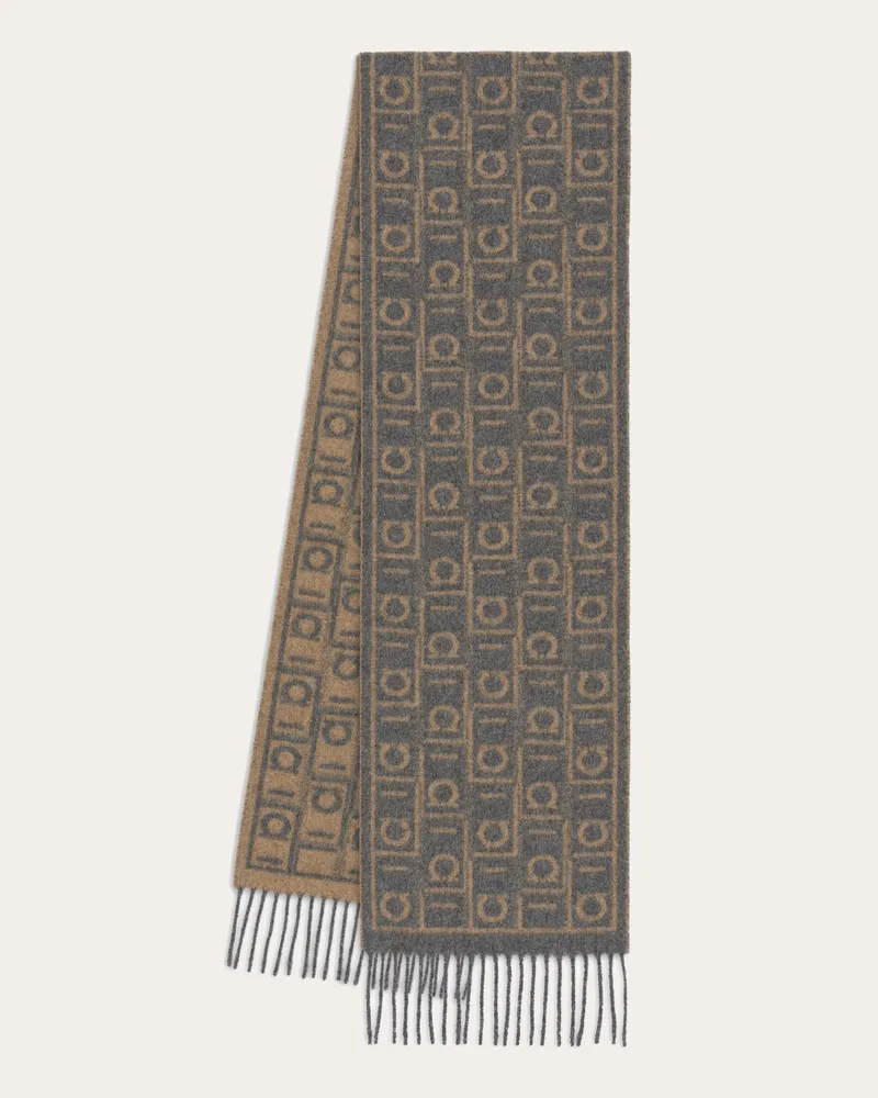 Ferragamo Herren Schal Ferragamo Monogram Grau Grau