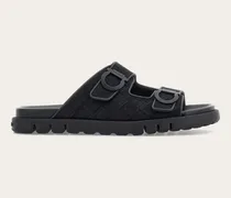 Herren Sandale mit Doppelriemen Schwarz Größe