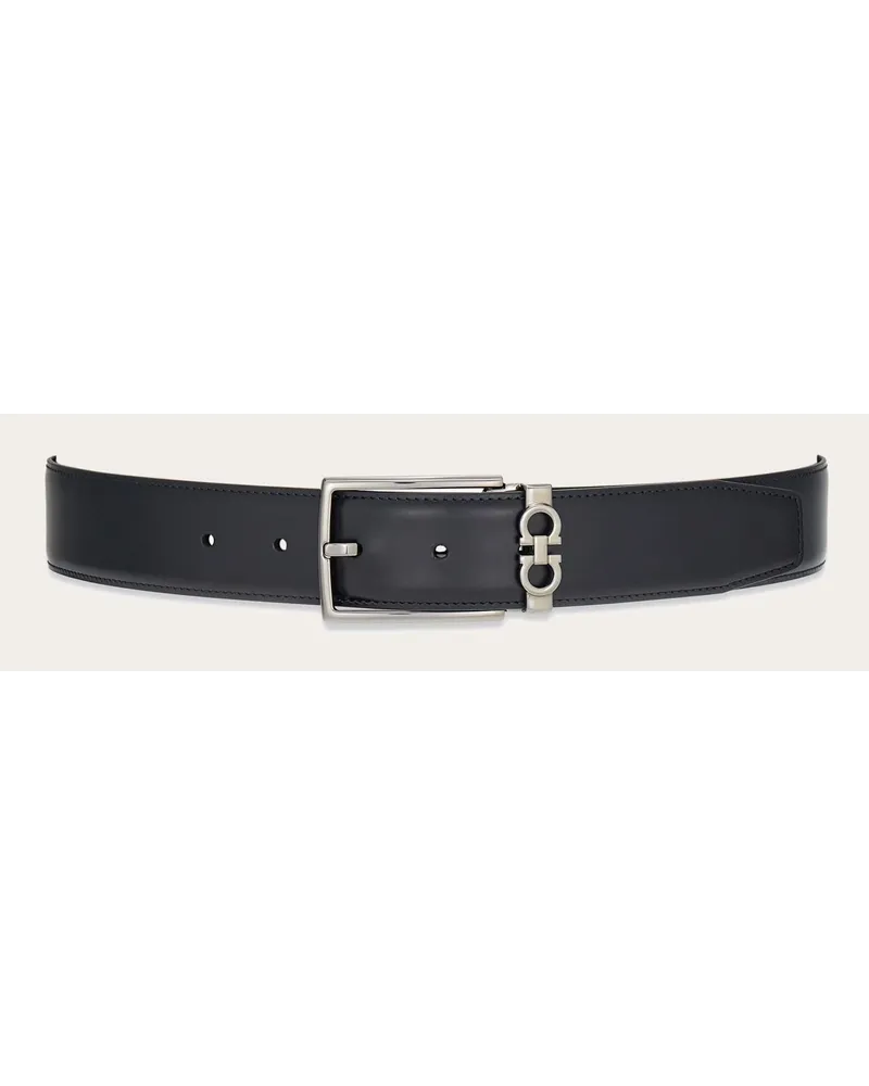 Ferragamo Herren Verstellbarer Gancini-Wendegürtel Blau Blau