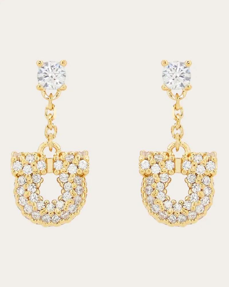 Ferragamo Damen Ohrringe mit Gancini-Anhänger Gold Gold