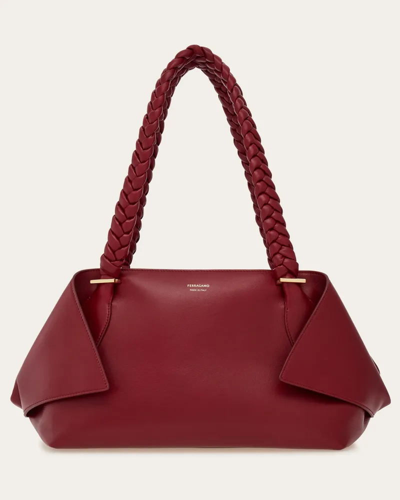 Ferragamo Damen Gefaltete schultertasche (L) Rot Rot