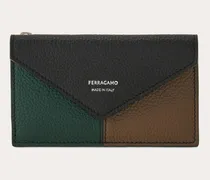 Herren Kreditkartenetui mit Farbblock Schwarz