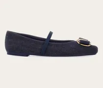 Damen New Vara Plate Ballerina Blau Größe