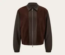 Herren Blouson aus Hirsch- und Veloursleder Braun
