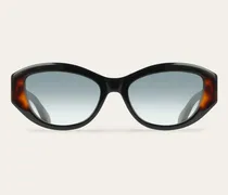 Damen Ovale Sonnenbrillen Schwarz