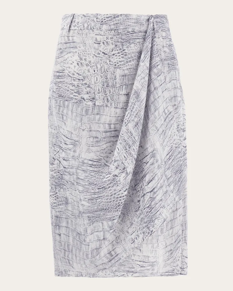 Ferragamo Damen Rock mit Überschlag Blau Blau