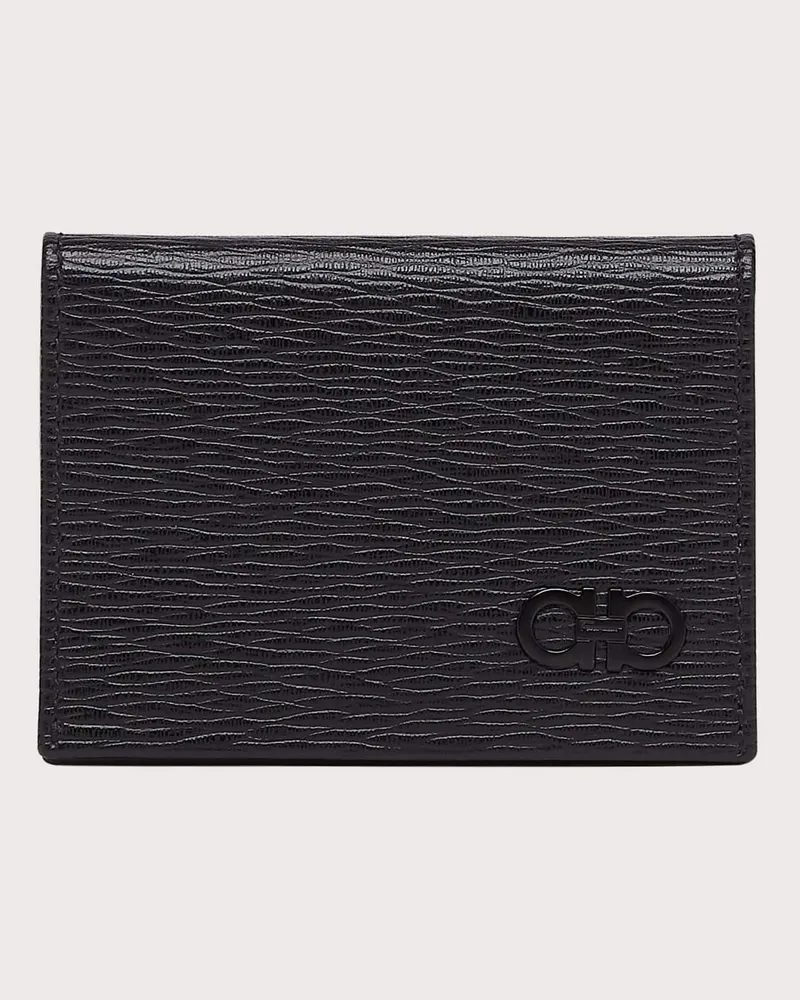 Ferragamo Herren Gancini credit card holder Schwarz Schwarz
