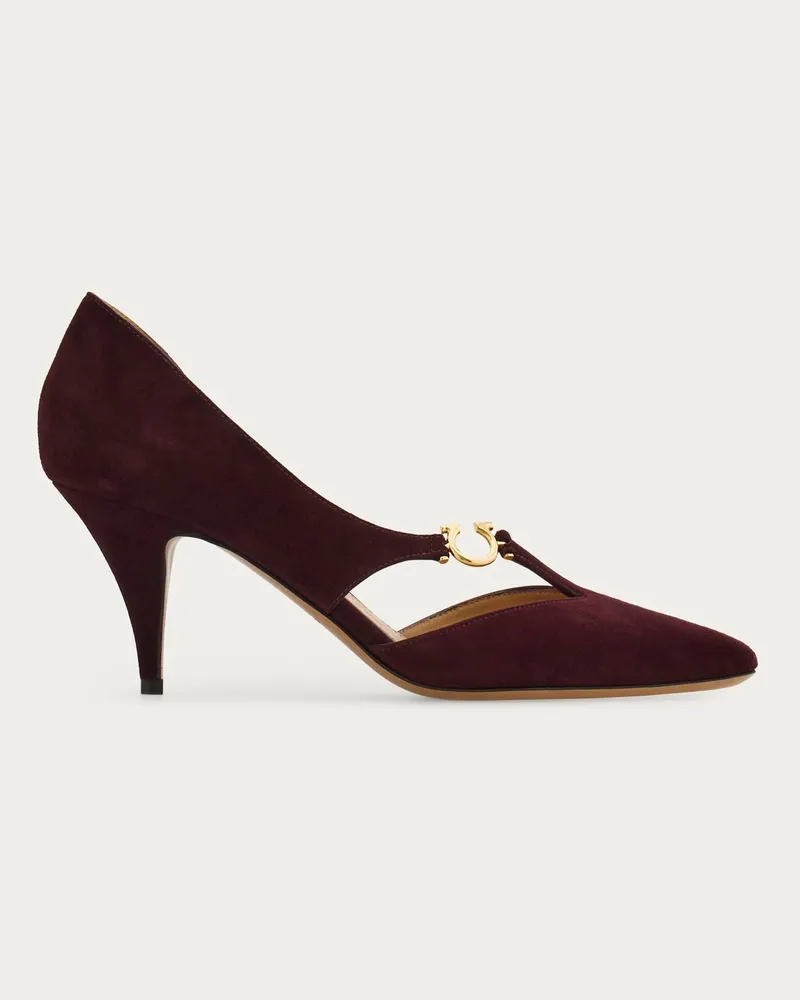 Ferragamo Damen Pumps mit Gancini-Detail Rot Größe Rot
