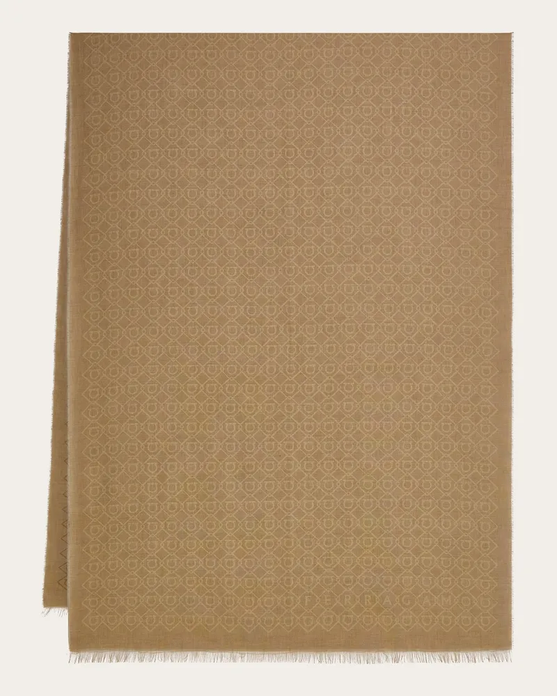 Ferragamo Herren Stola mit Logo Beige Beige