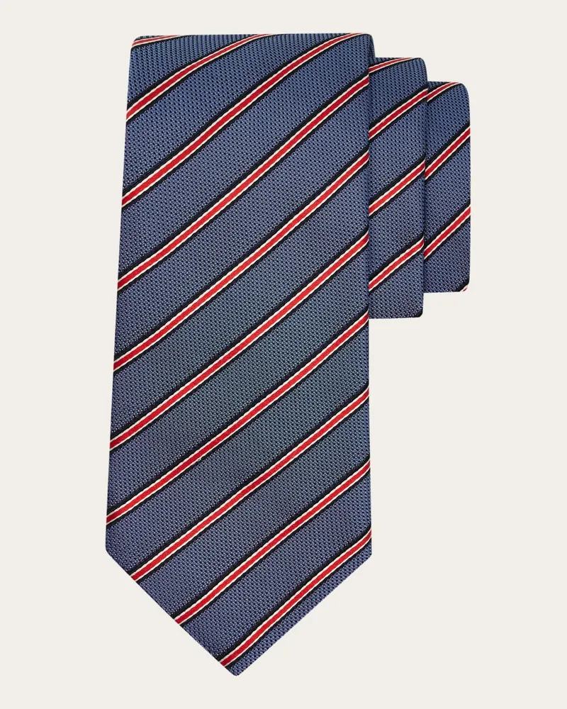 Ferragamo Herren Jacquard-Krawatte mit Regimentstreifen Blau Blau
